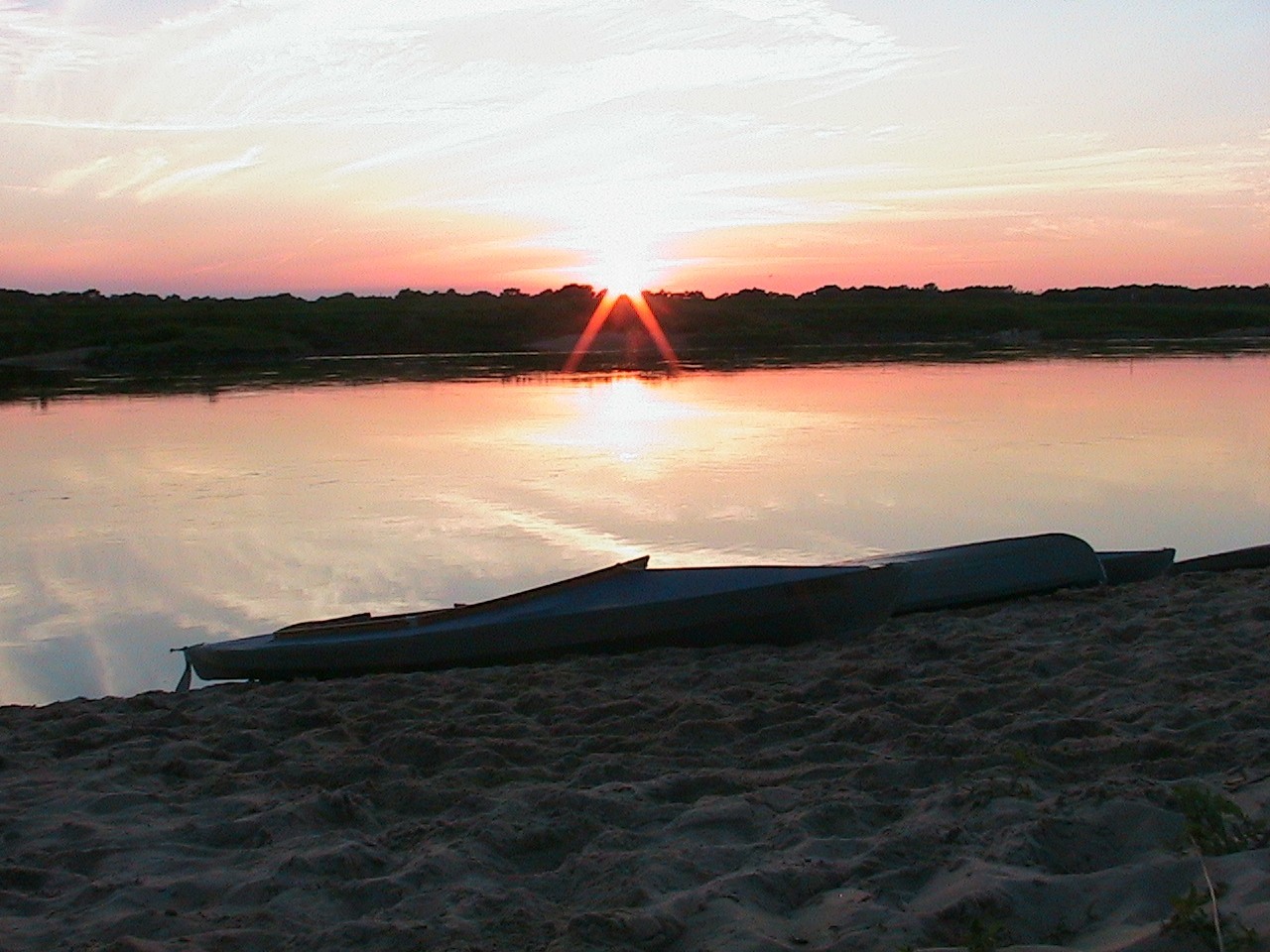 der schönste Sonnenuntergang - auf unserer Sandbank